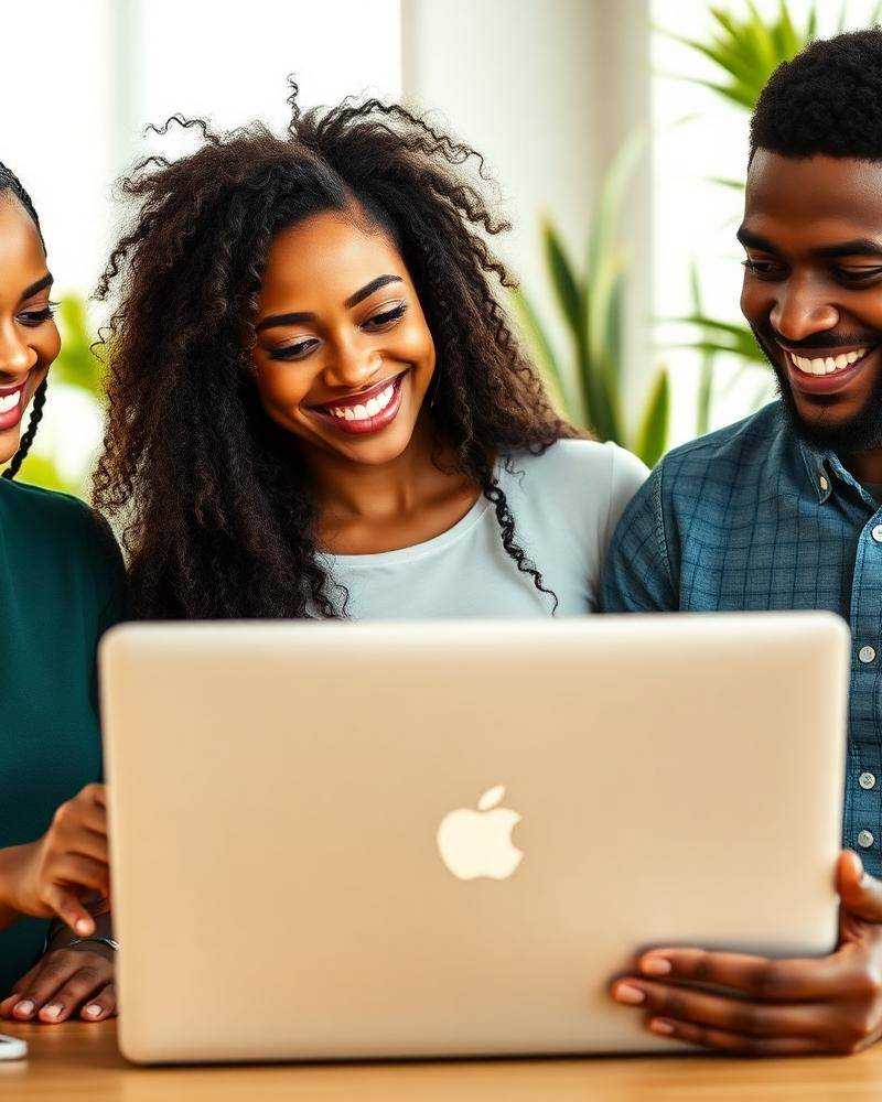 Young professionals reviewing opportunities together